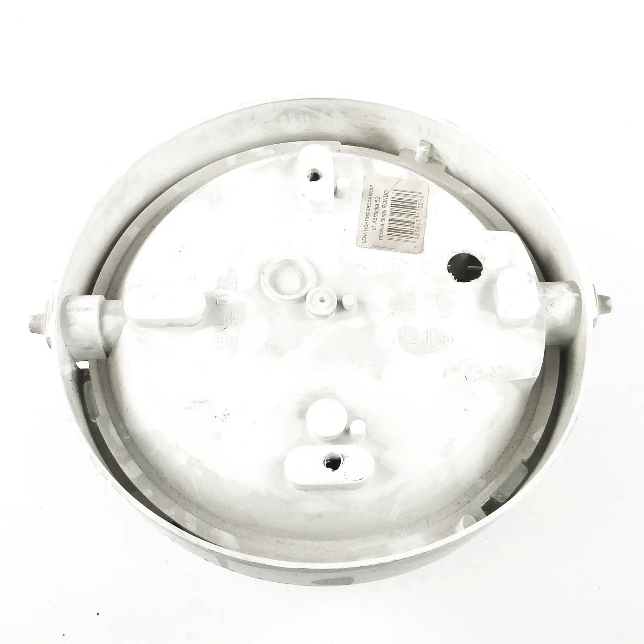 Lampe de plafond industrielle, plastique métal, Pologne, années 1970