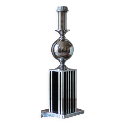 Grand pied de lampe de la Maison Barbier, lampe chromée design Bauhaus