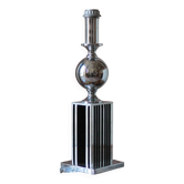 Large floor lamp from Maison Barbier, chrome Bauhaus design lamp.