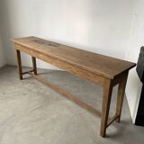 Solid oak work table console 220cm