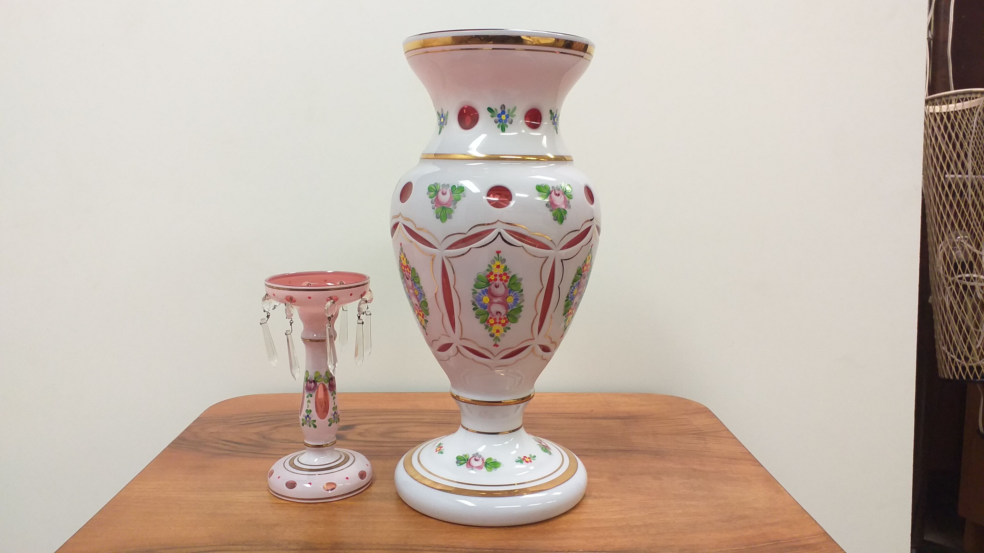 1960 vase and candlestick, Czechoslovakia