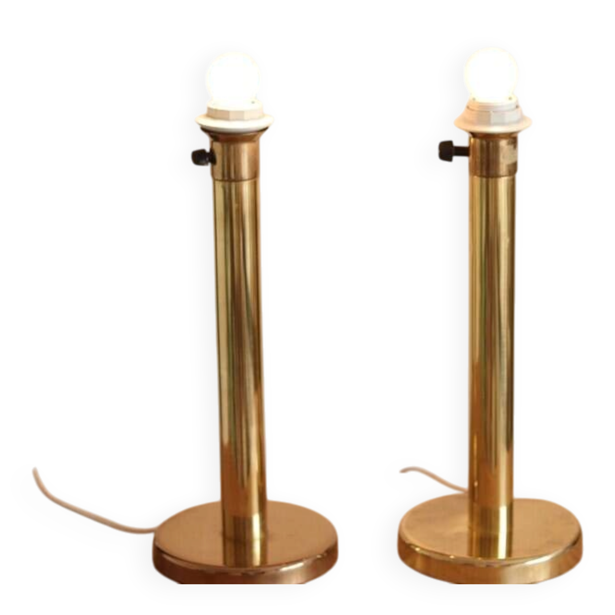 Pair of Vintage Large Brass Table Lamps
