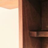 Mahogany wood shelf coat rack