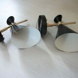 Pair of dialog-form sconces