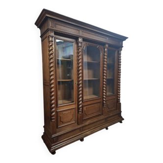 oak library in the Louis XIII style, work from the 19th century