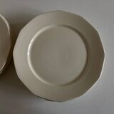 Set of 12 modernist ivory flat plates, iron earth, 1940
