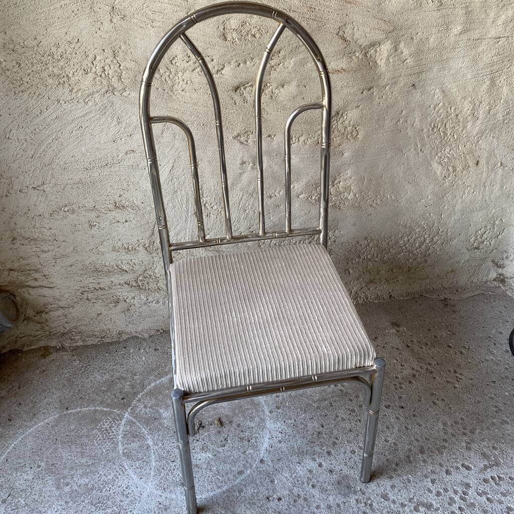 Vintage metal bamboo table and chairs