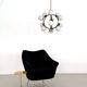 Stilnovo Italian Midcentury Chandelier, Brass & Opaline Glass, 1950s