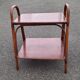 Vintage wood and bamboo side table