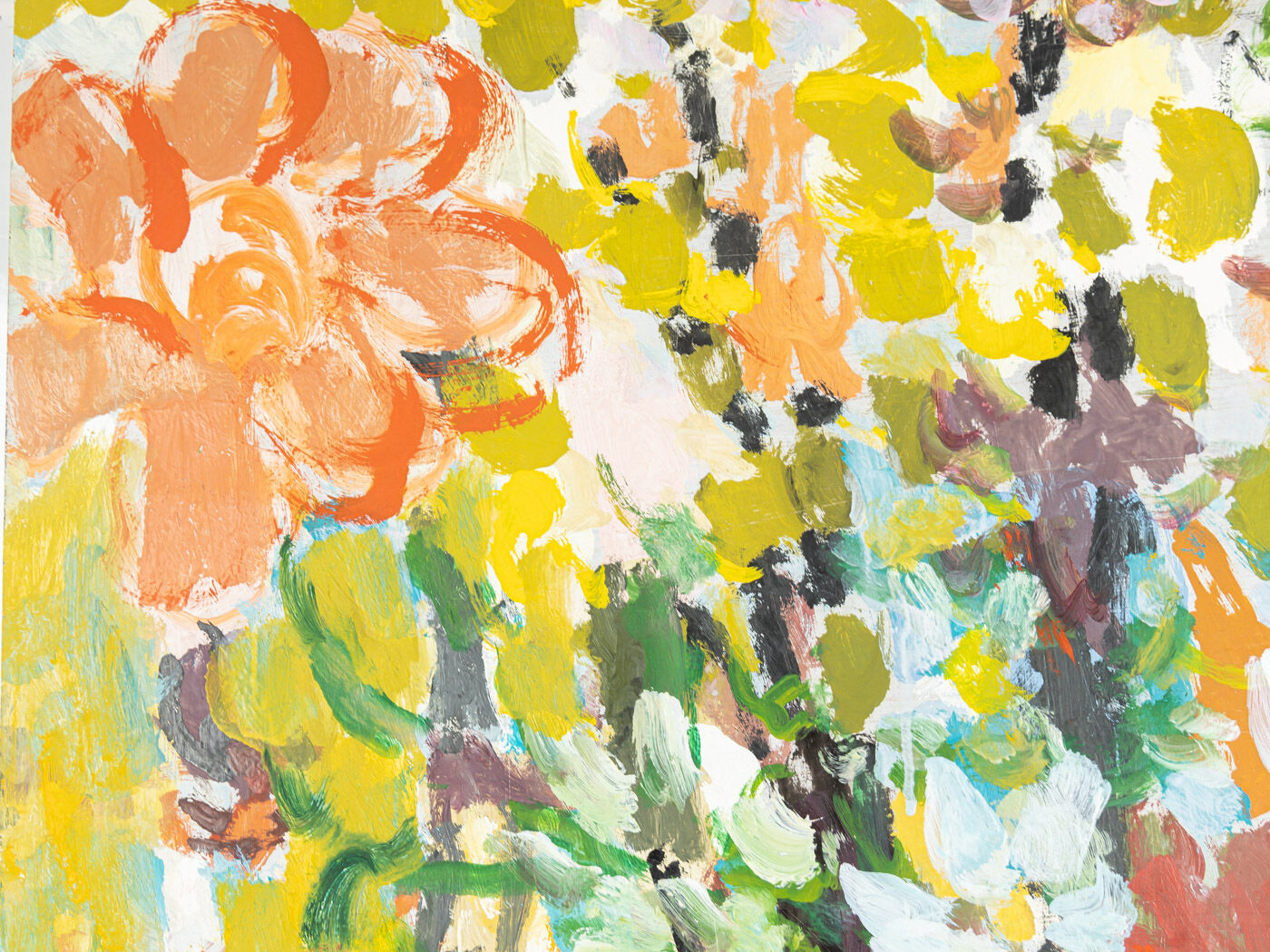 Fleurs de printemps, huile sur toile, 57 x 61 cm