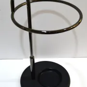 Grey lacquered metal designer umbrella stand, 1980s