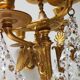 French Empire Neoclassical 7-Light Candelabra in Gilt Bronze and Crystal