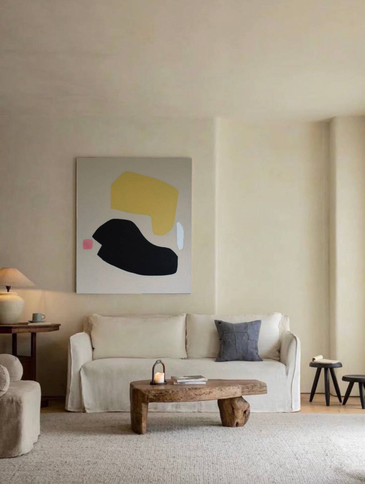 Original abstract on stretched canvas "soft balance"