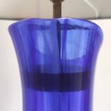 Blue Murano Glass Table Lamp with or without Fabric Lampshade, Italy