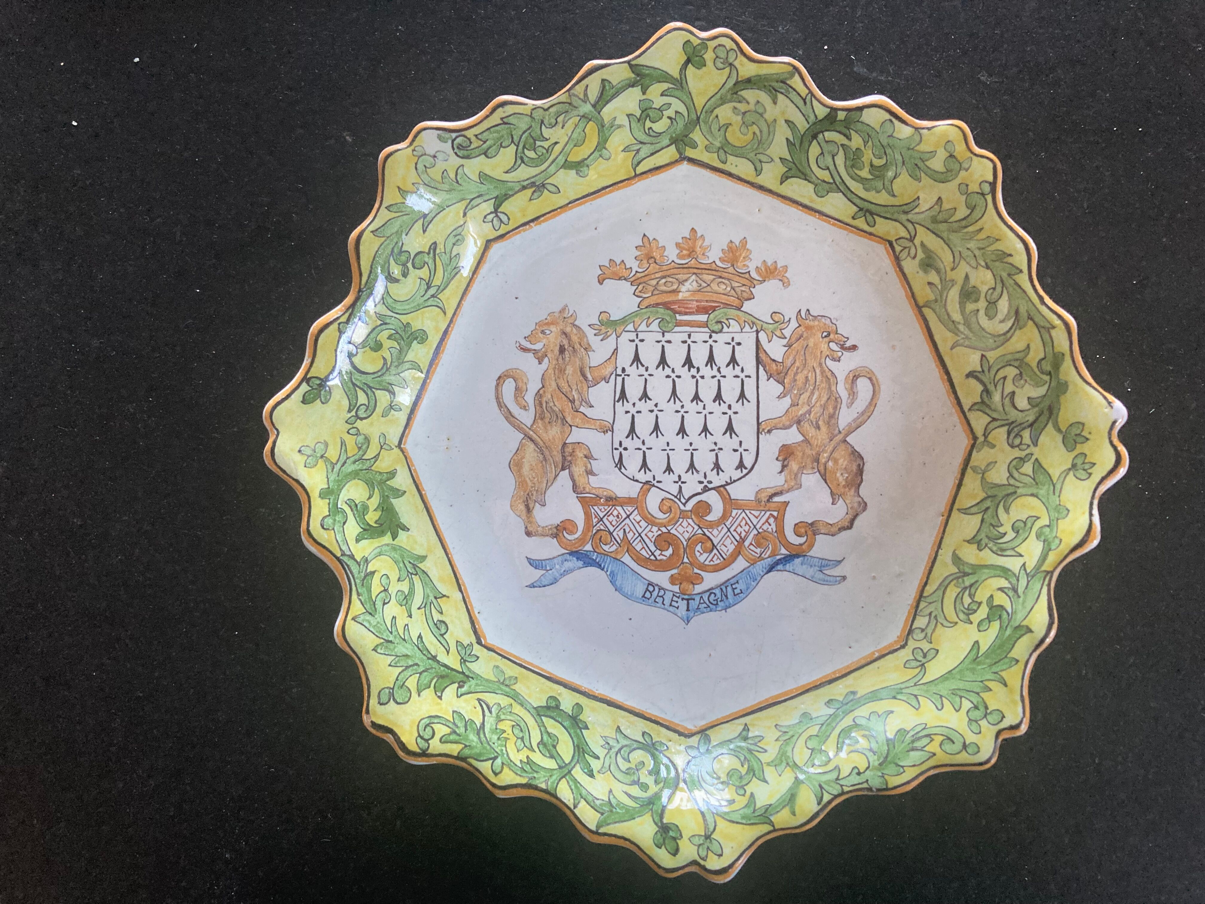 Earthenware plate Porquier