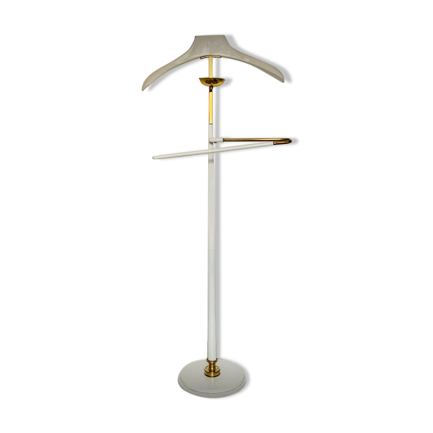 Art Deco chamber valet in brass and white laquered steel 40/50'