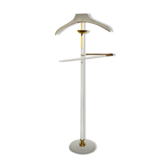 Art Deco chamber valet in brass and white laquered steel 40/50'