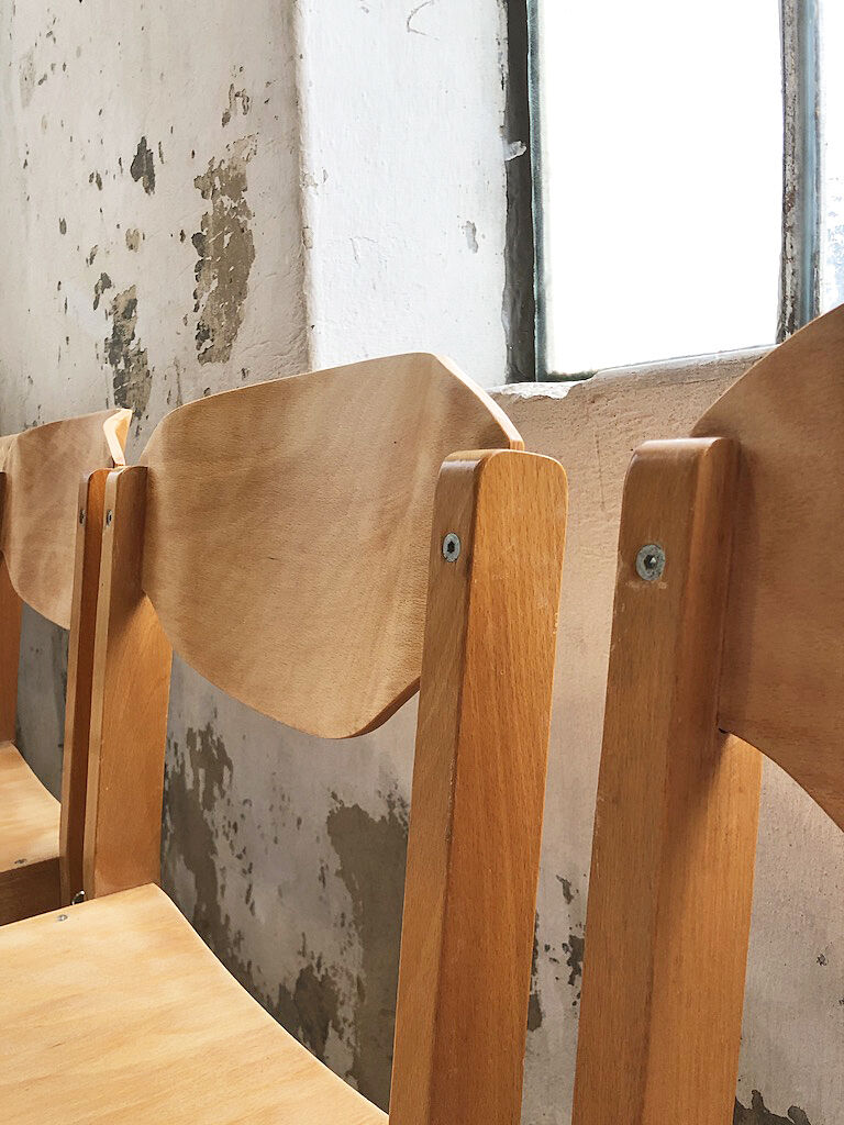 6 beech chairs 1980