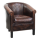 Fauteuil club de couleur foncée en cuir de vachette