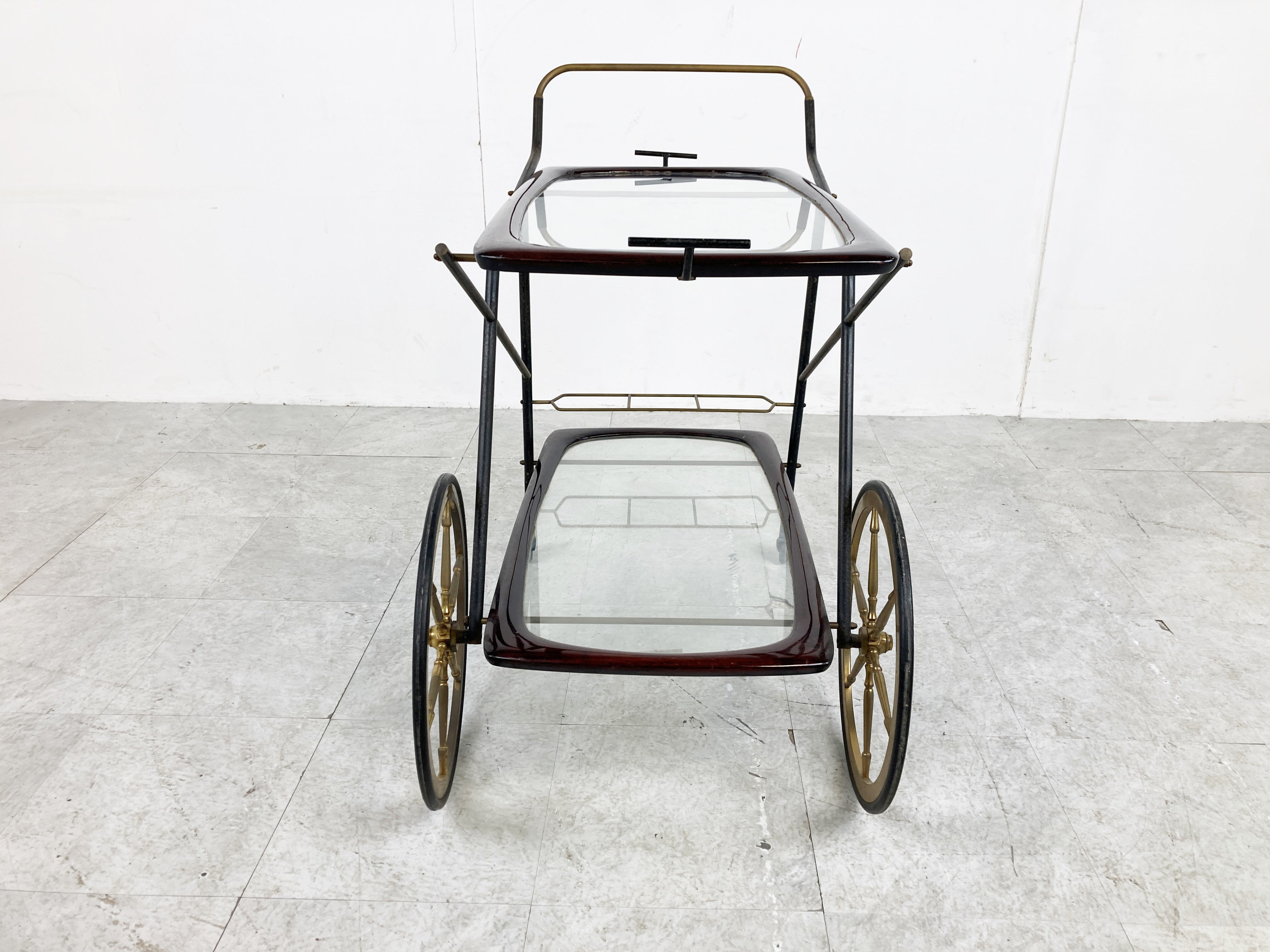 Vintage Italian serving trolley by Cesare Lacca, 1950s