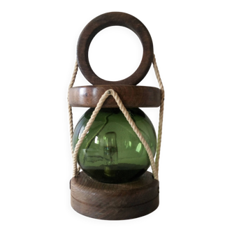Lampe à poser flotteur de pêche en verre vintage