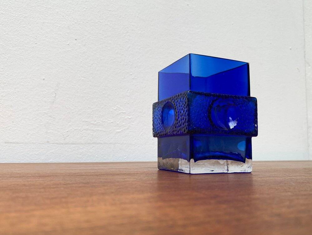Space Age Glass Block Vase, 1960s