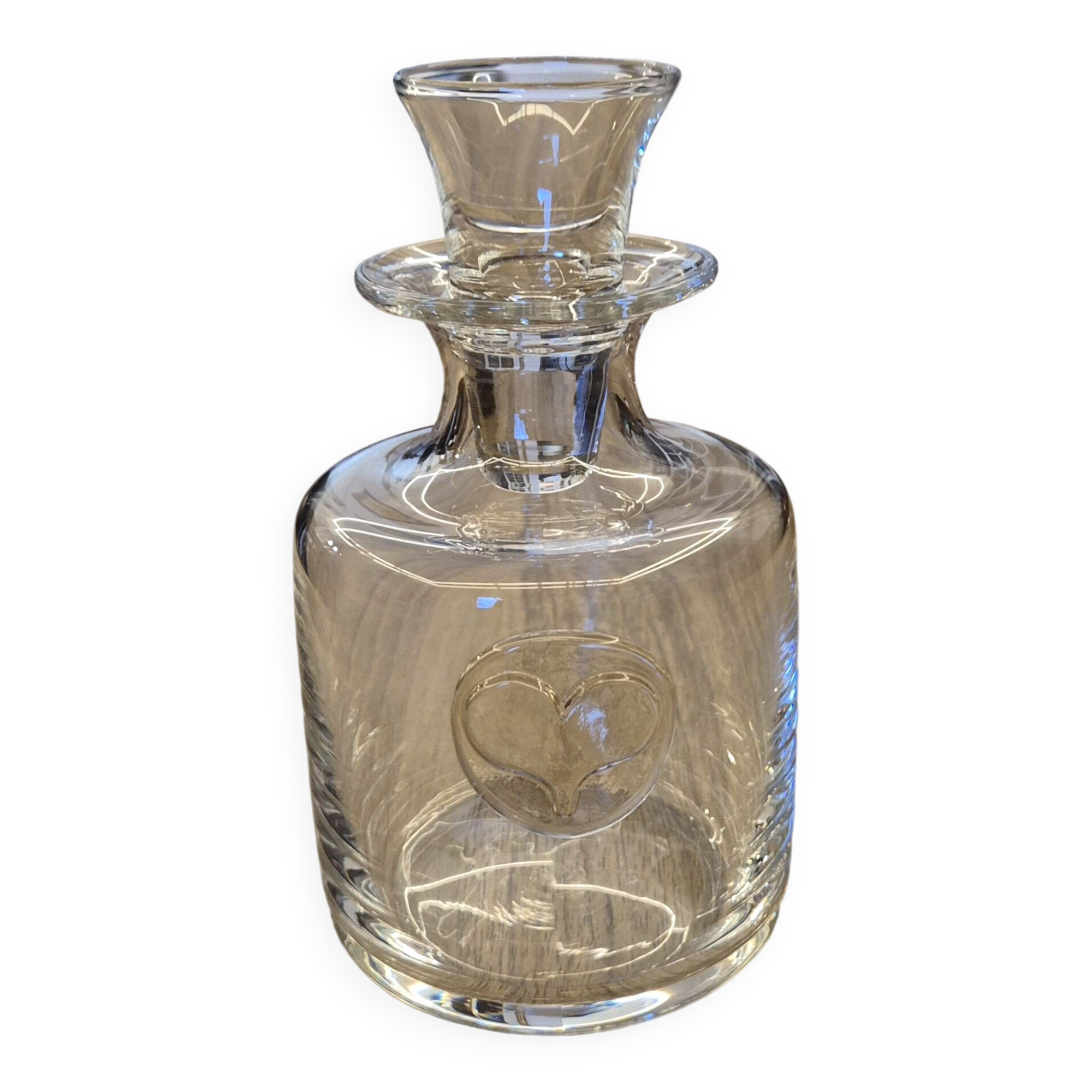 Holmegaard "Heart" carafe with stopper/glass