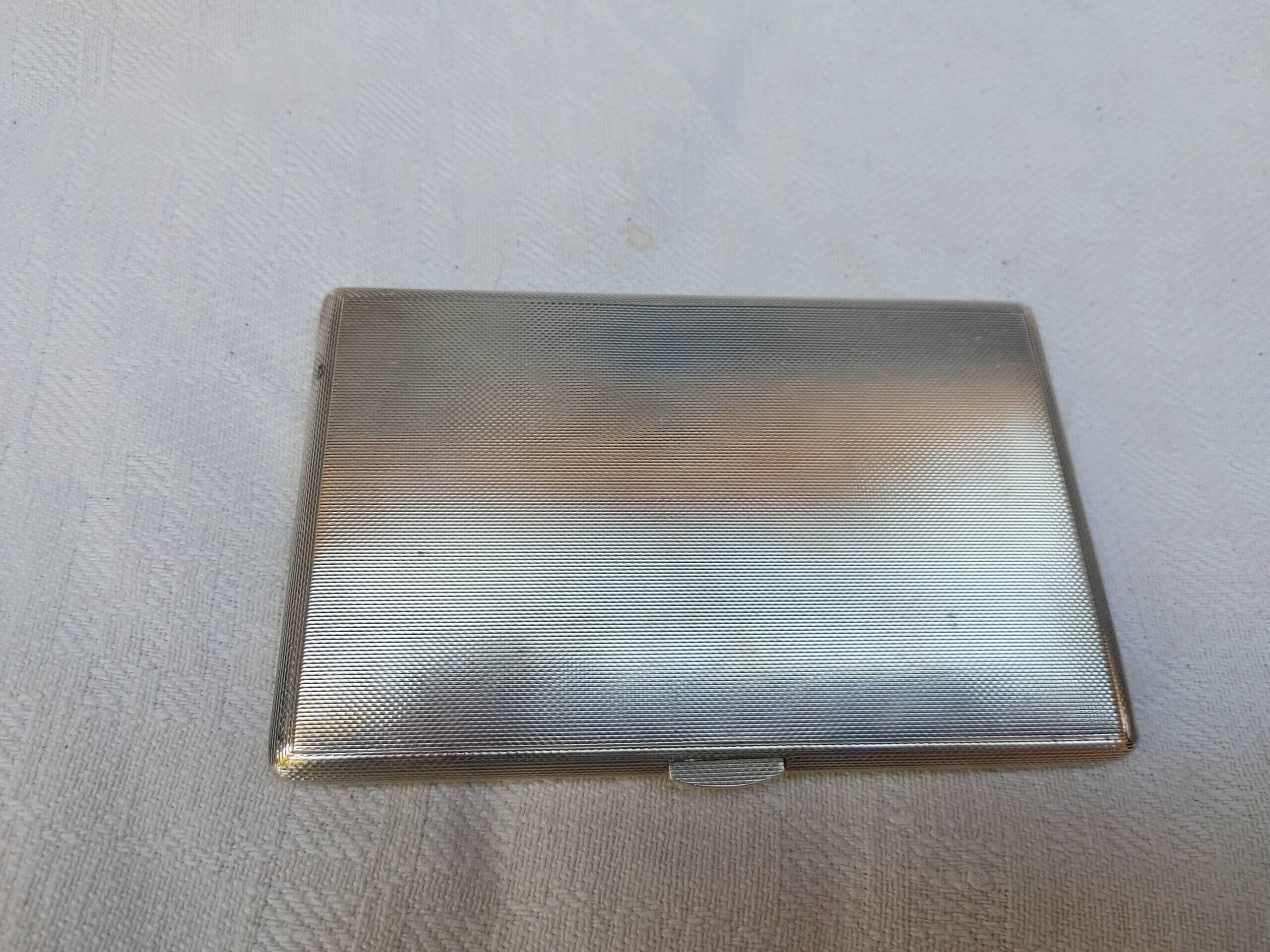 Old cigarette case or card holder in solid silver - English hallmarks - 195 gr