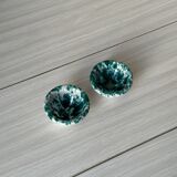 Salière et poivrière en céramique, vertes et blanches