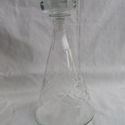 Carved blown glass decanter