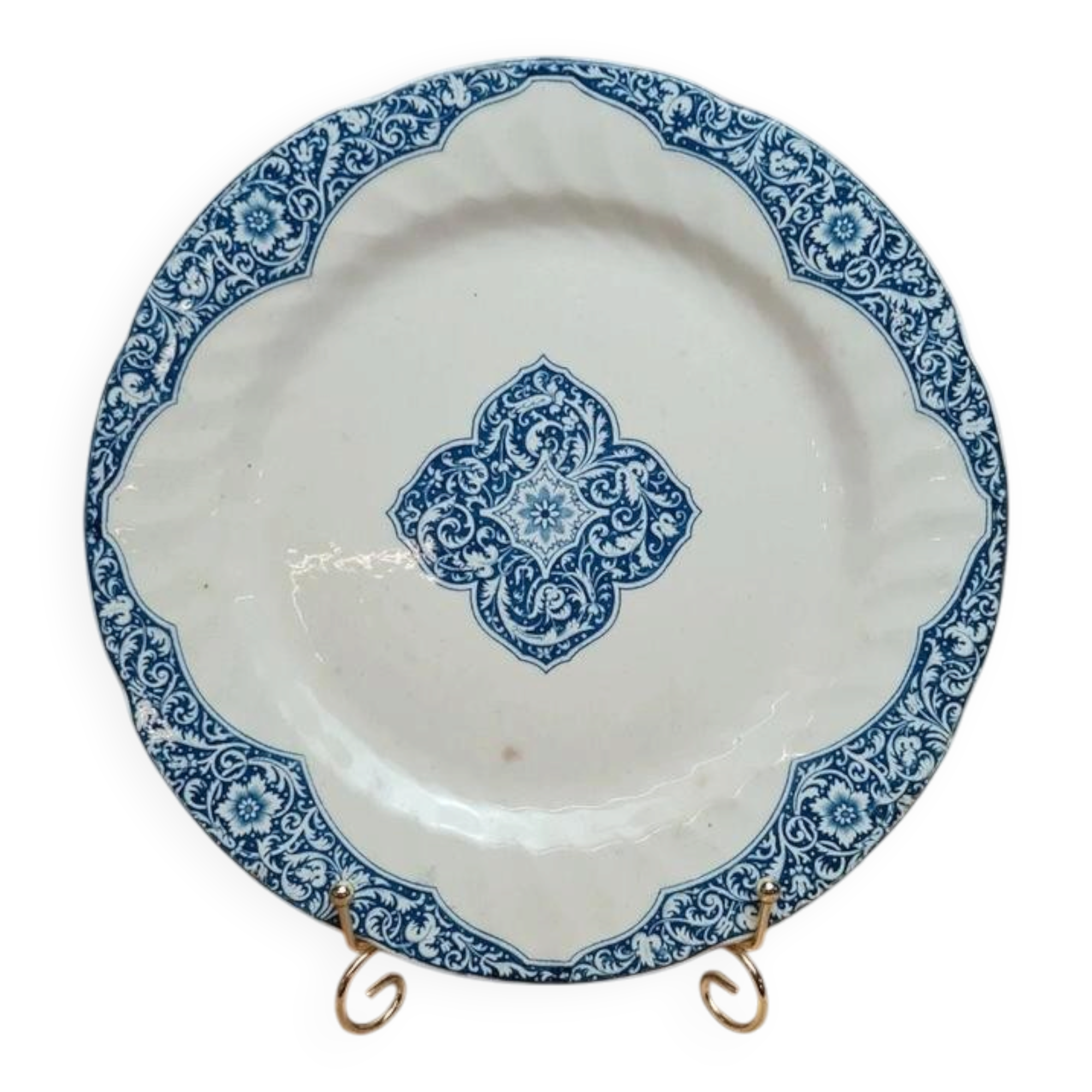 Antique plate Gien 19th century – Grand Dépôt E. Bourgeois Paris – Ironstone