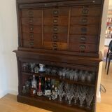 Secretary American Notary in Solid Wood with Sliding Curtain AMBERG'S CABINET LETTER