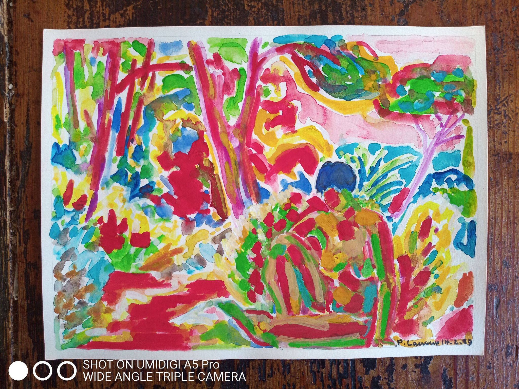 Pierre Lacroux (1909-1993) Gouache on paper 24 x 32 cm - from 1989 - (317)
