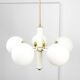 Mid-century Modern Italian Brass and Opaline Sputnik Chandelier