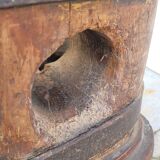 Colonne vis de pressoir en bois ancienne 19ème art populaire rustique en chêne