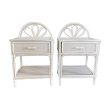Pair of Vintage Rattan Bedside Tables