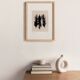 Contemporary painting on paper - black feathers - signed Eawy