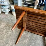 Coffee table, bench in dark laminated wood
