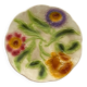 Antique slipware plate with 3 flowers