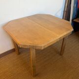 Extendable wooden art deco table for 4 to 8 people