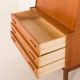Danish mid century teak secretaire with brass inlays, 1960s