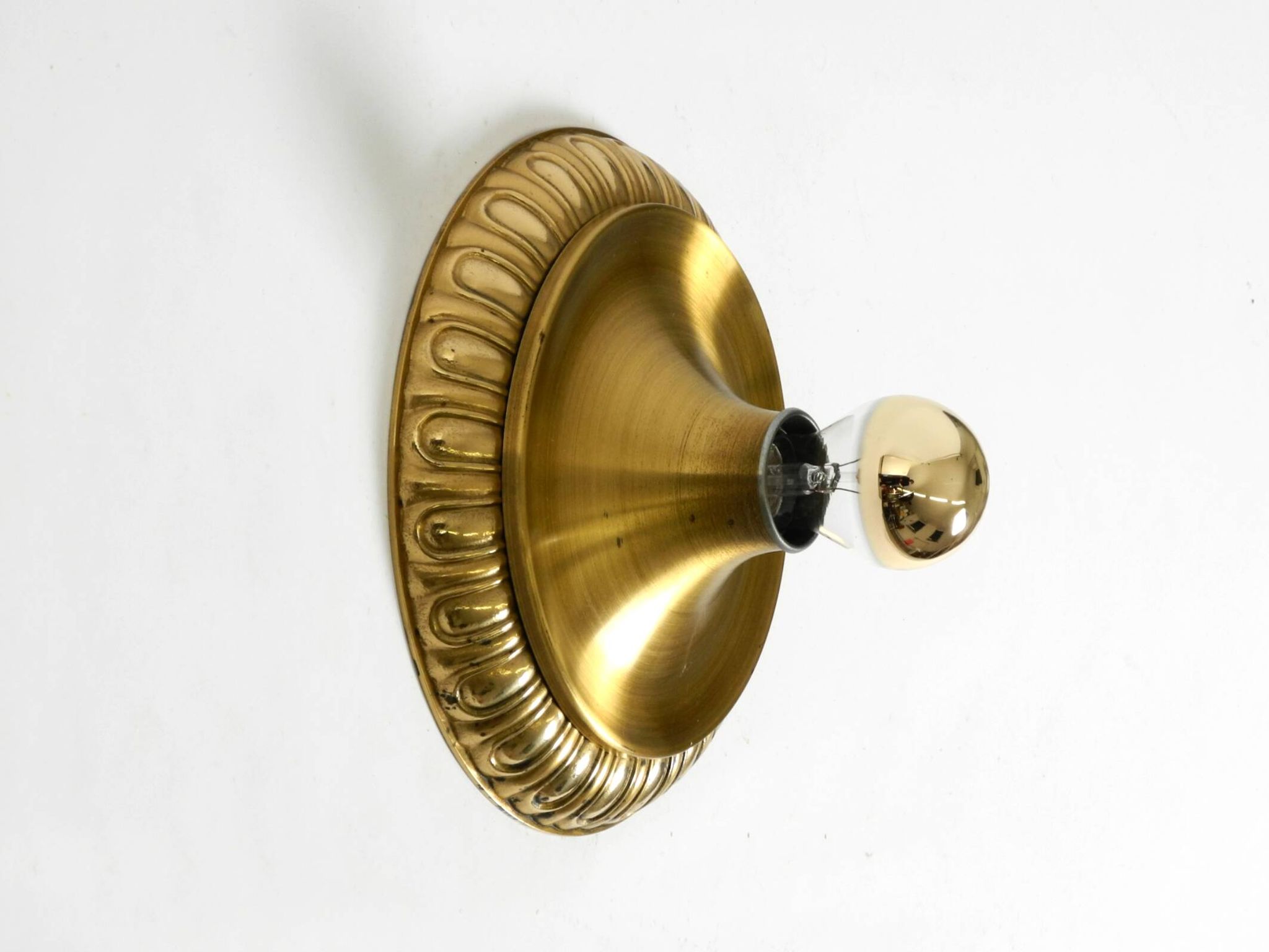 1960's Space Age Pop Art  brass and metal wall or ceiling lamp by Sölken