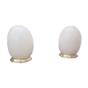 Paire de lampes Oeufs - murano