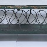 Vintage patinated wood and metal planter