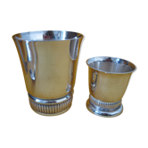 Duo de petites timbales en métal argenté