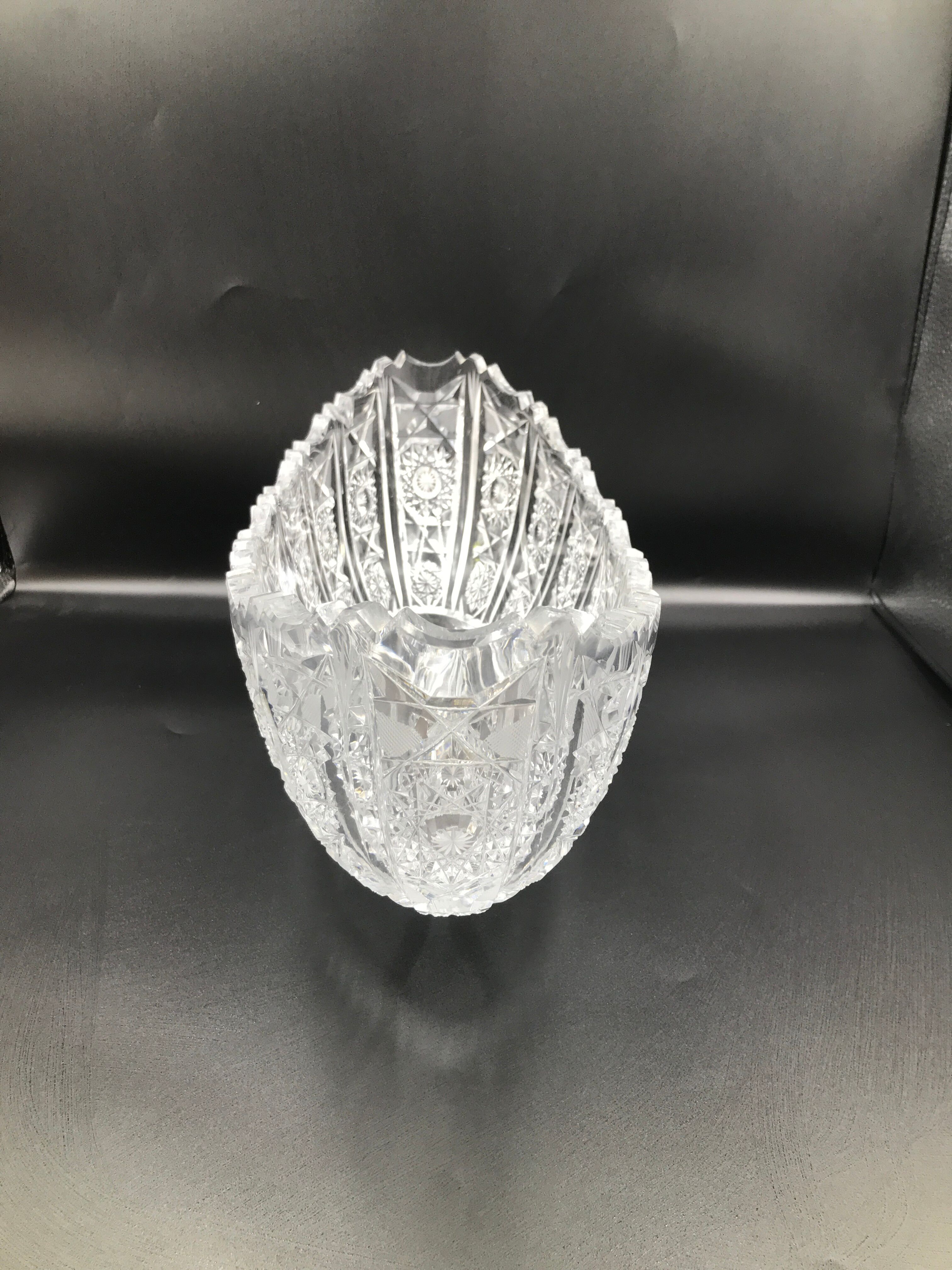 Vintage chissed arque crystal fruit cup