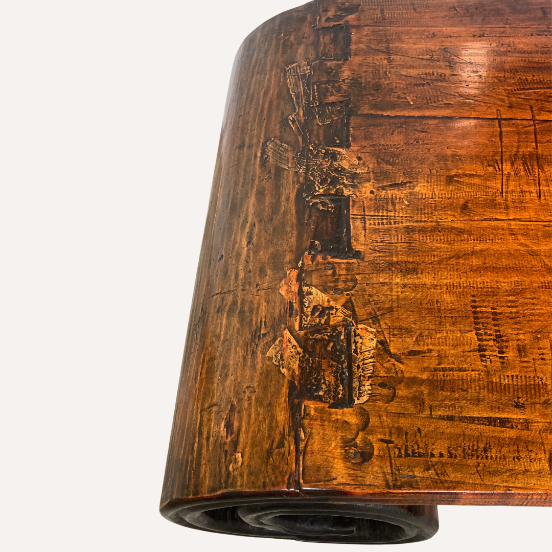 Midcentury Chinese antique scroll coffee table
