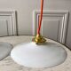 Hanging lamp in opaline smooth orange thread early twentieth century