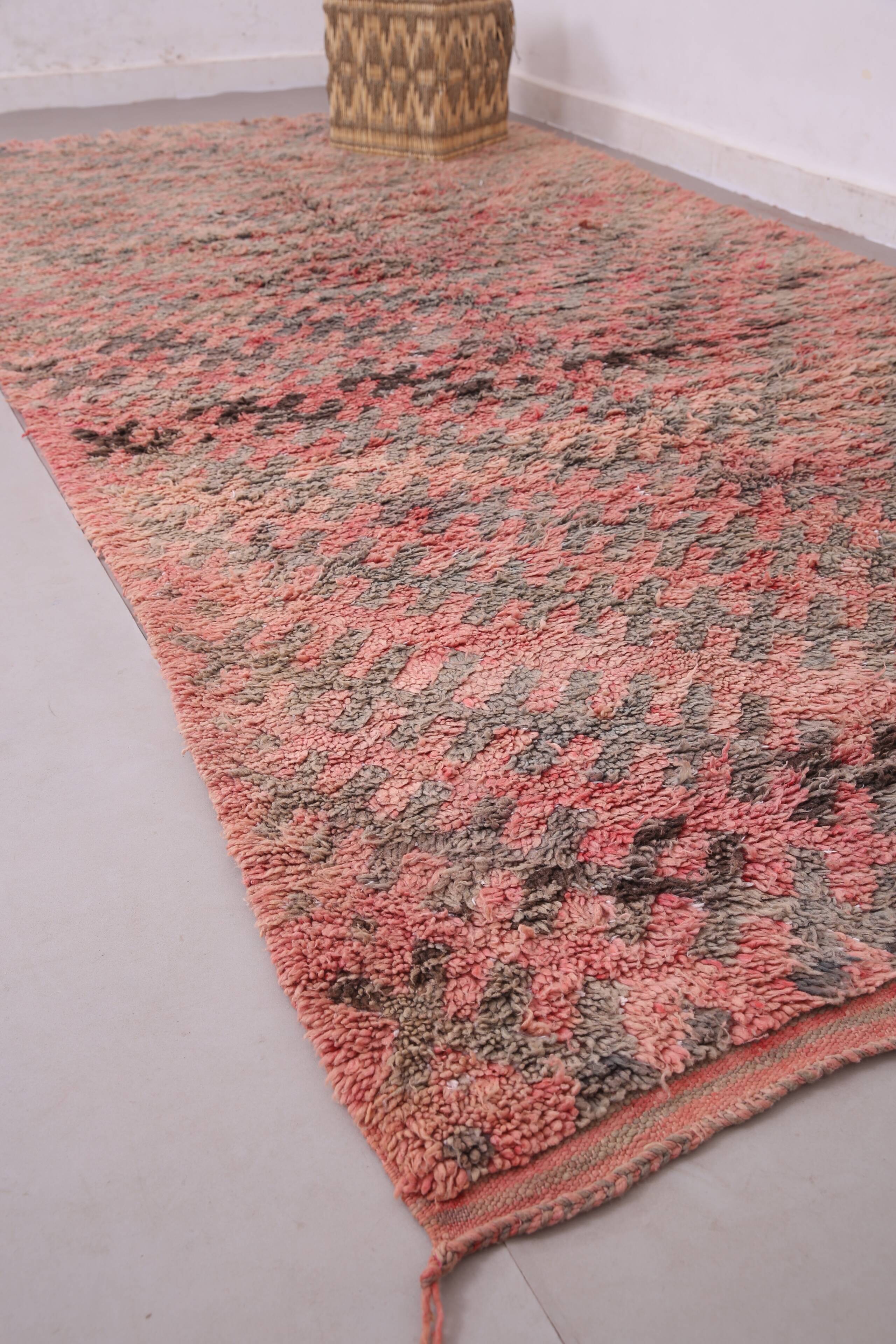 Pink Vintage Moroccan Rug 180 x 360 - Berber Wool Rug - Handmade Rug Boho