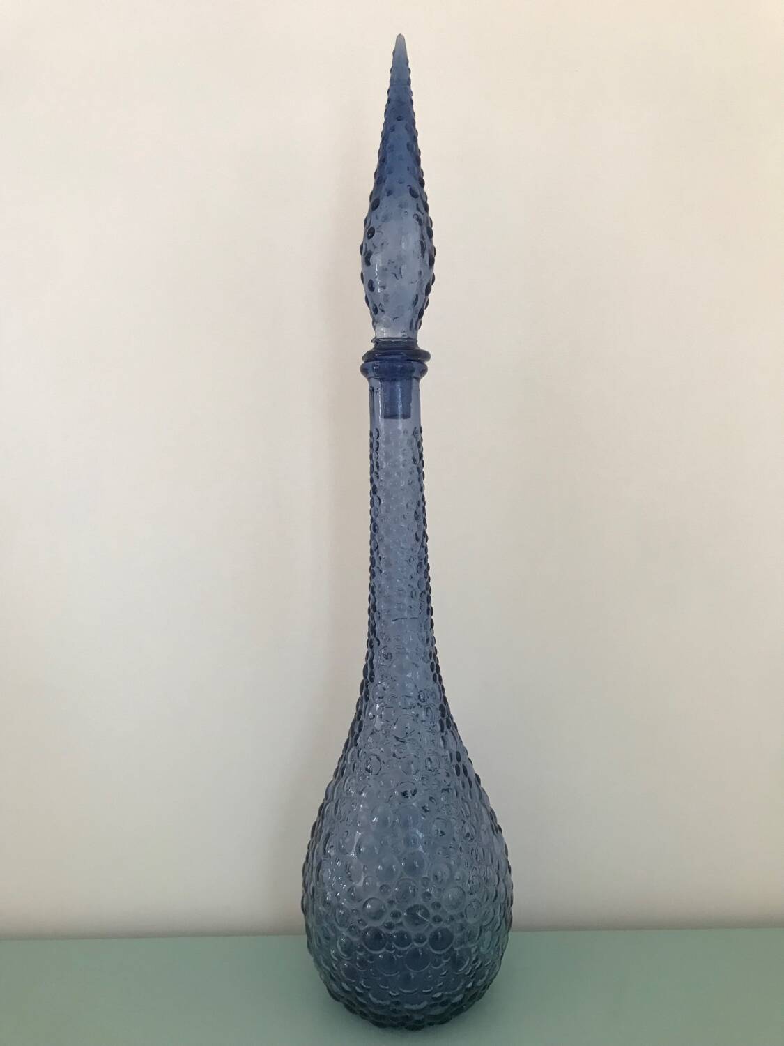 Carafe empoli purple mauve small bubbles hobnail